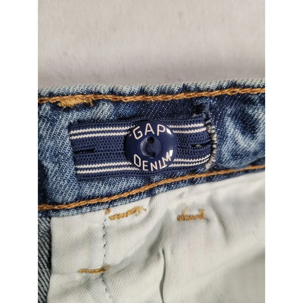 GAP Girls Distressed‎ Denim Jeans 30X29 Stone Wash Adjustable Waist Size 18 NWT